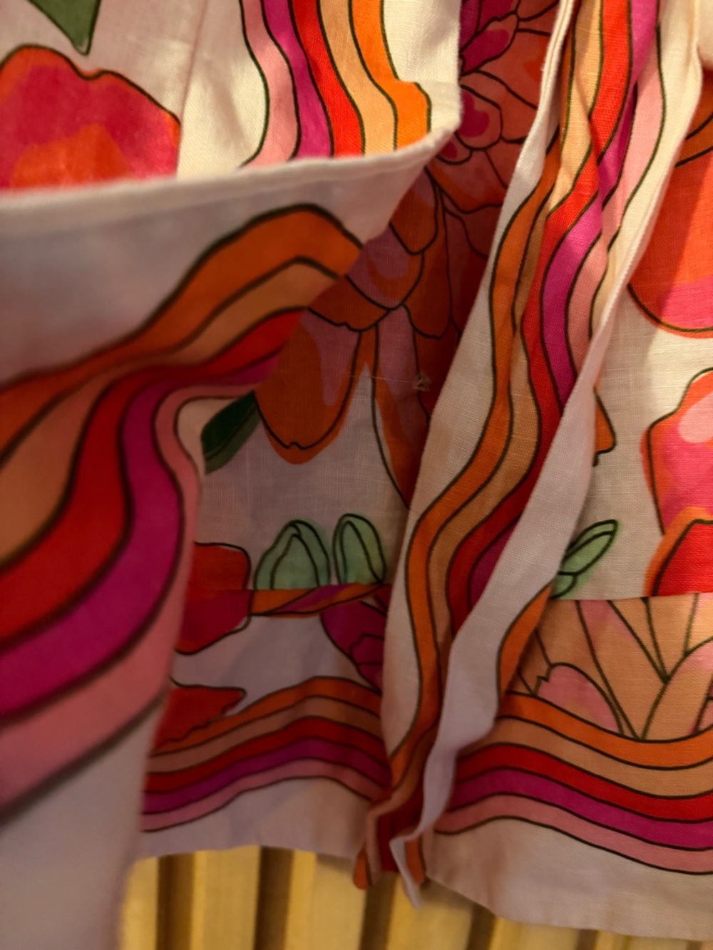 FARM Rio Cream Tunic with Pink & Orange Wave Print - Picture 6 of 9